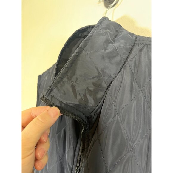 Retro Quilted Vest Blue M Preppy Nautical Coastal Neutral Minimalist Classic 80s - Picture 5 of 9